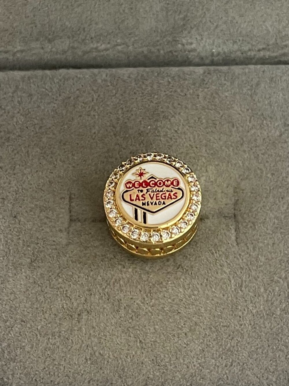 Pandora Jewel of Las Vegas Sign CZ Button Charm Vegas Exclusive